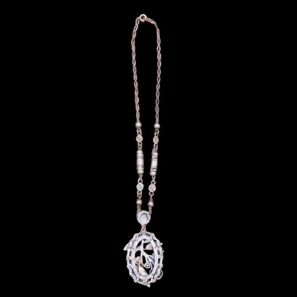 Antique Edwardian, Late Victorian Art Nouveau Aesthetic Movement Floral Necklace - Picture 4 of 7